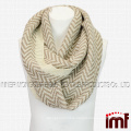 Striped Infinity Neck Scarf in Knit Pattern Crochet Circle Loop scarf